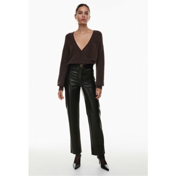 Aritzia Pants - Aritzia Wilfred The Melina Vegan Leather High Rise Pant Women’s Size 6